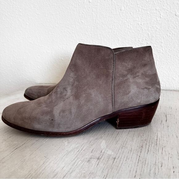 Sam Edelman Petty taupe suede ankle booties size 7.5 - Picture 1 of 11